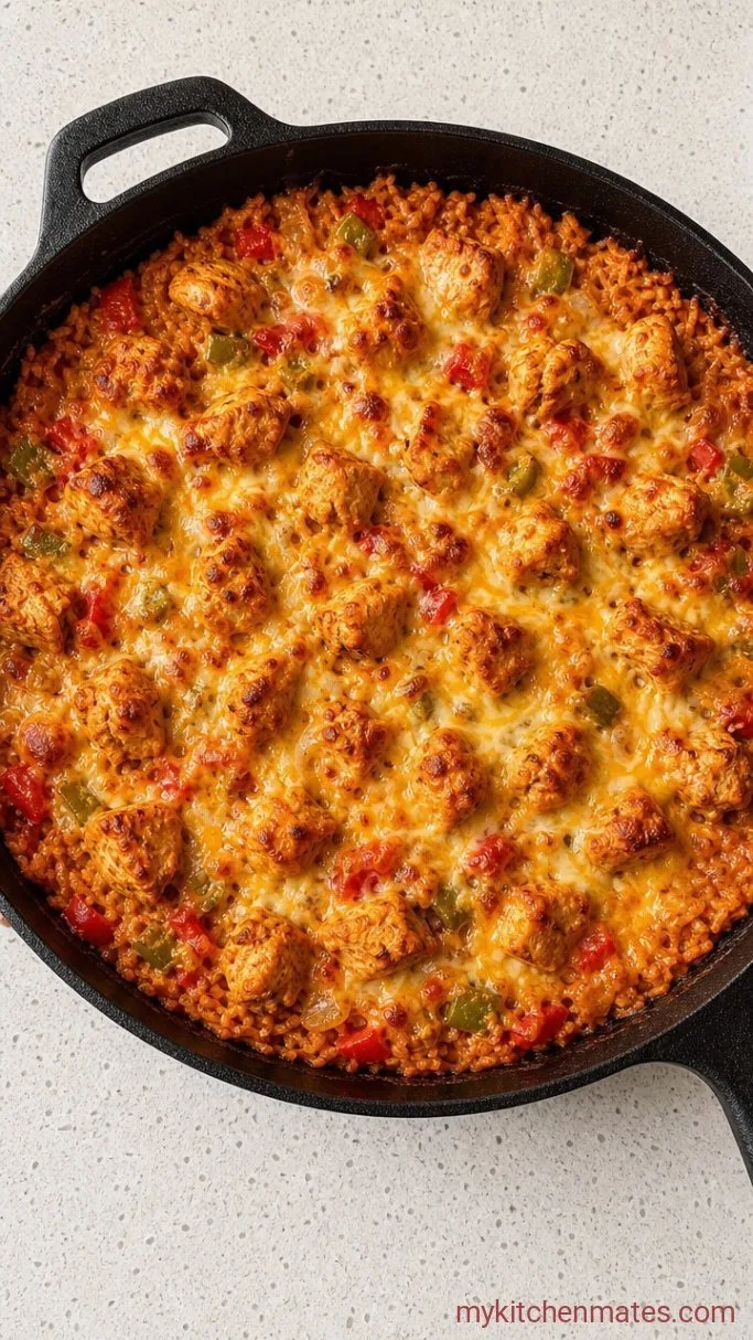One-Pan Chicken Fajita Casserole Step 4: Melt the Cheese and Serve