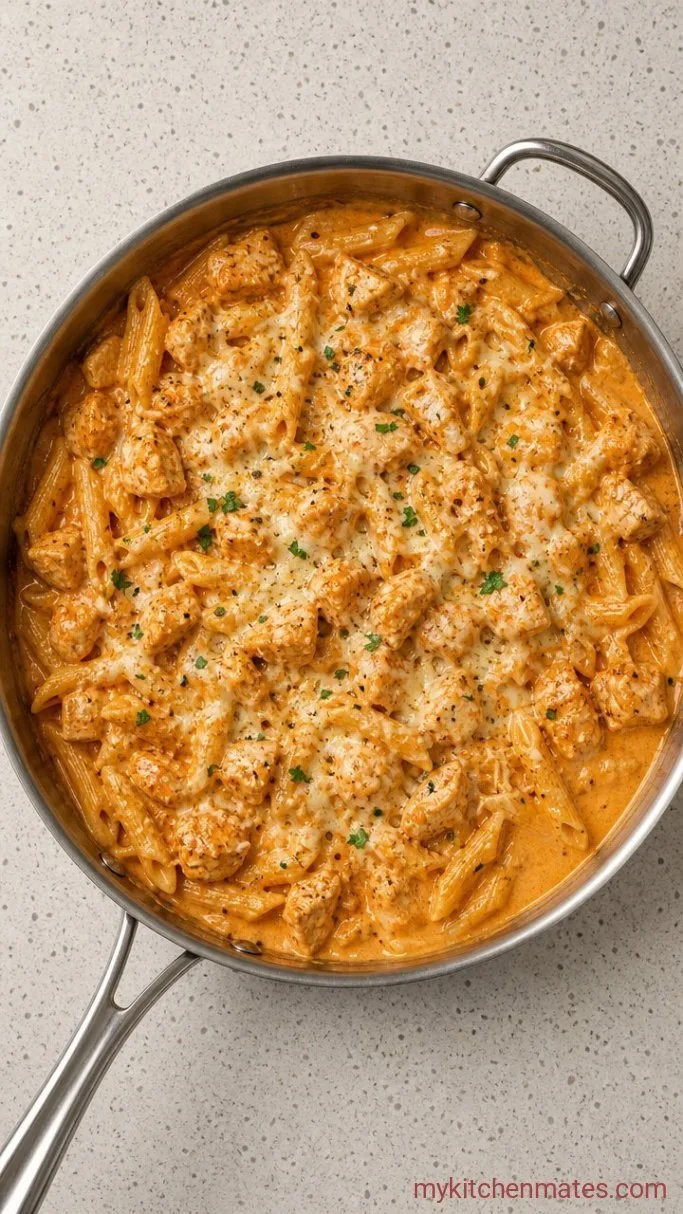 One-Pan Creamy Chicken Parmesan Pasta Step 4: Melt the Cheese