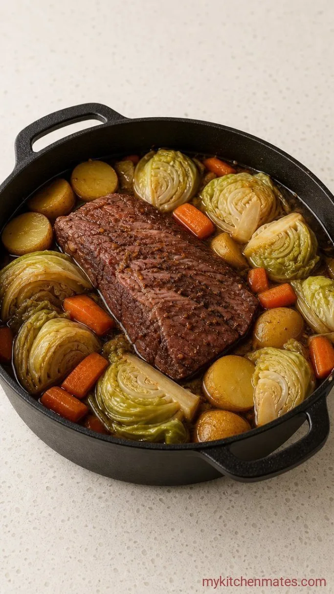 Fall-Apart Tender Dutch Oven Corned Beef Step 4: Nestle in the Cabbage Wedges