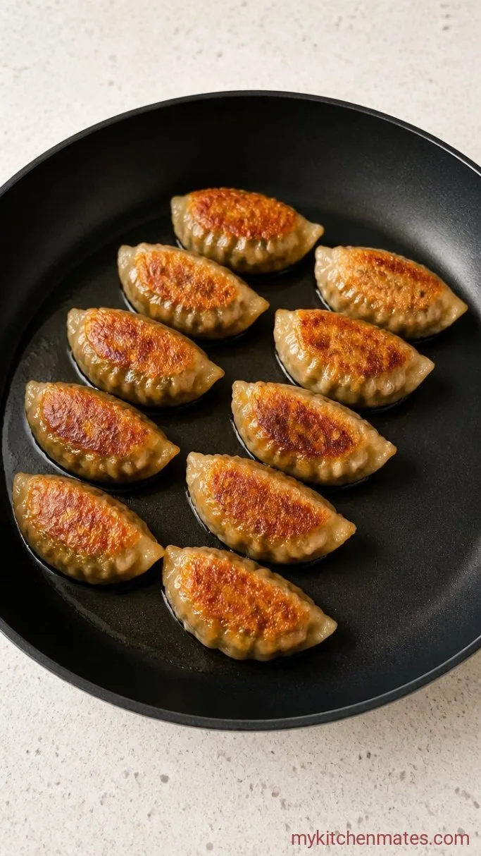 Quick Crispy Rice Paper Dumplings Step 4: Pan-Fry the Dumplings