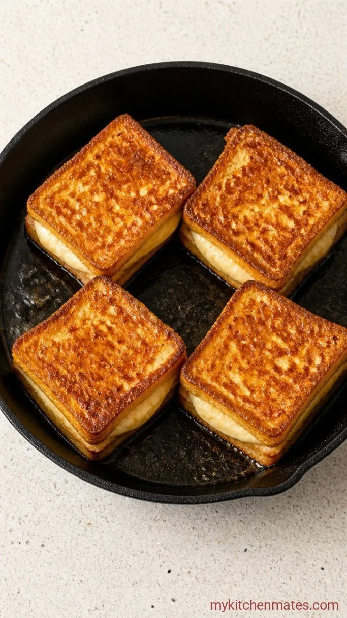 20-Minute Stuffed Cream Cheese French Toast Step 4: Pan-Fry the French Toast