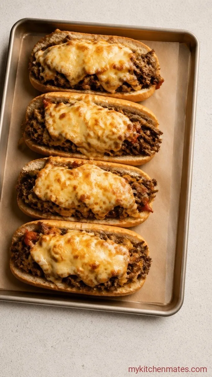 Crockpot Philly Cheesesteak with Melty Provolone & Peppers Step 4: Pile and Melt the Cheesesteaks