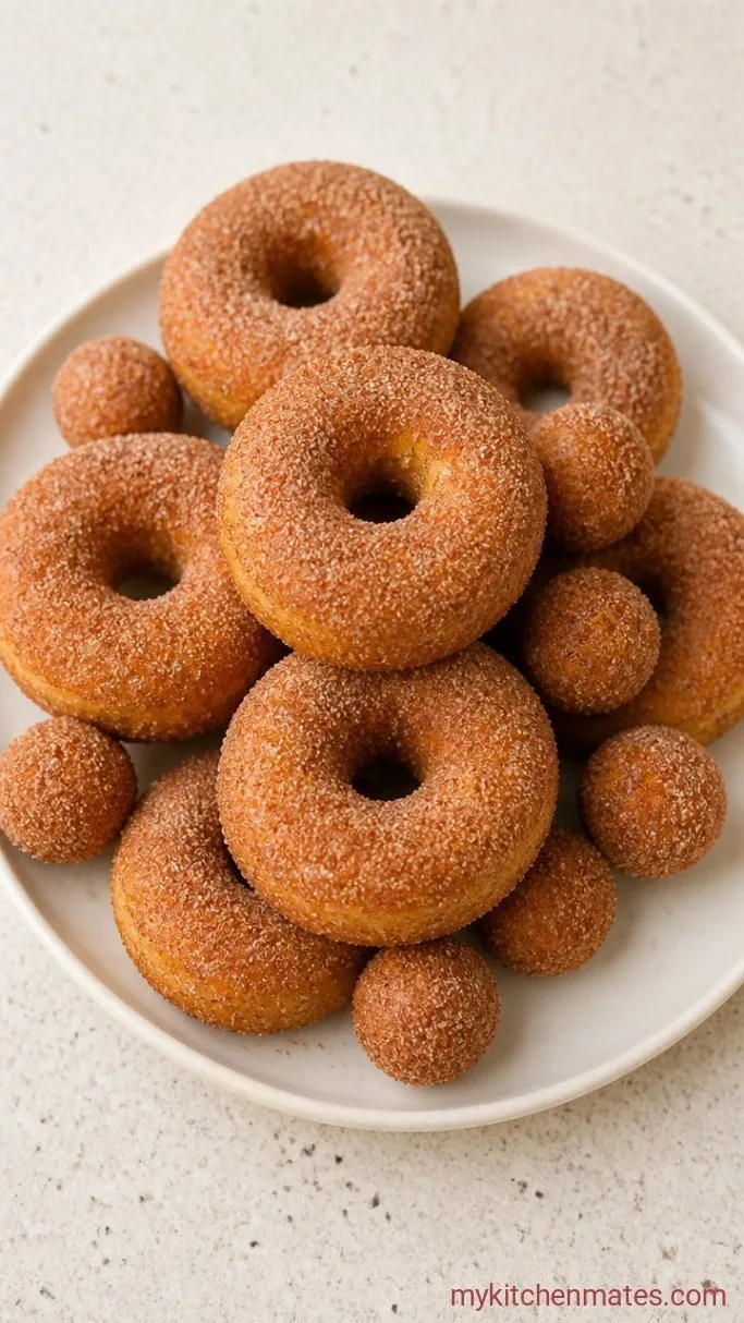 4-Ingredient Air Fryer Biscuit Donuts Step 4: Pile and Serve