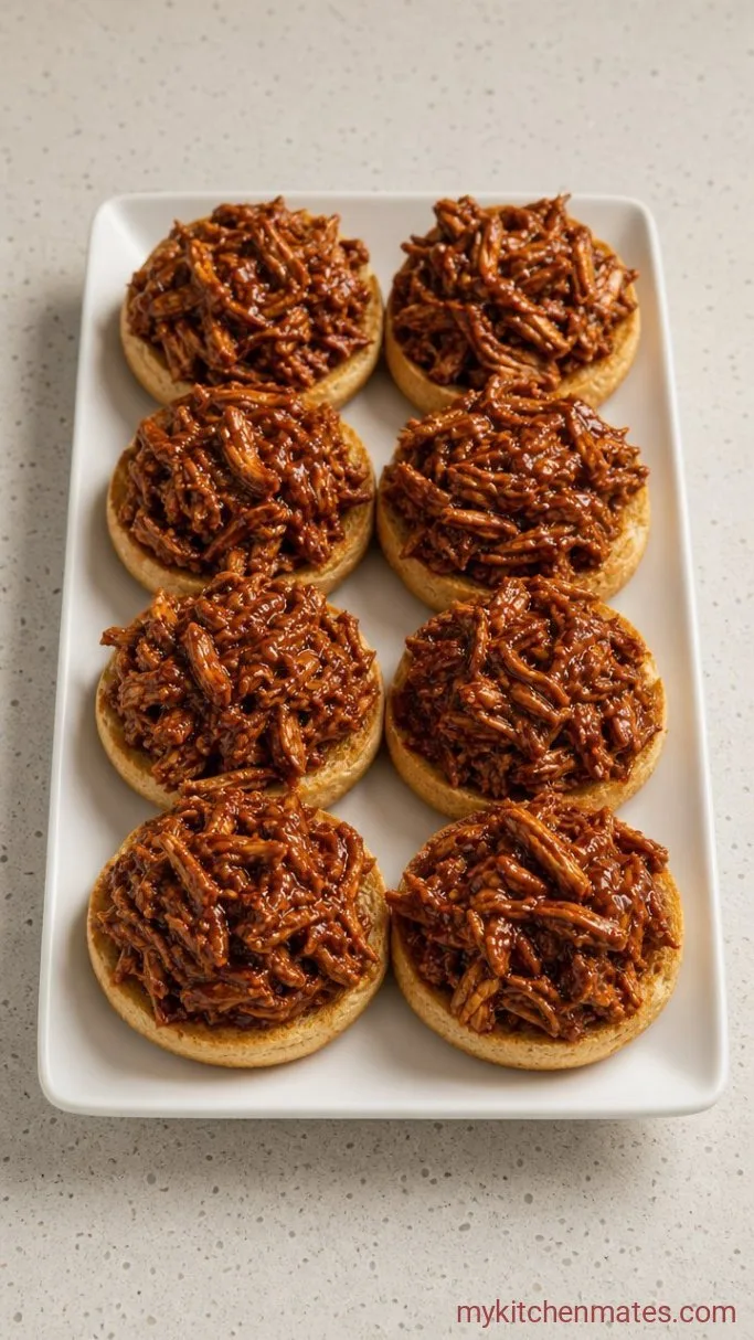 30-Minute BBQ Chicken Sliders Step 4: Pile on the Chicken