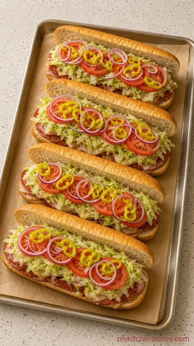 Hearty Italian Grinder Sandwich Step 4: Pile on the Fresh Toppings
