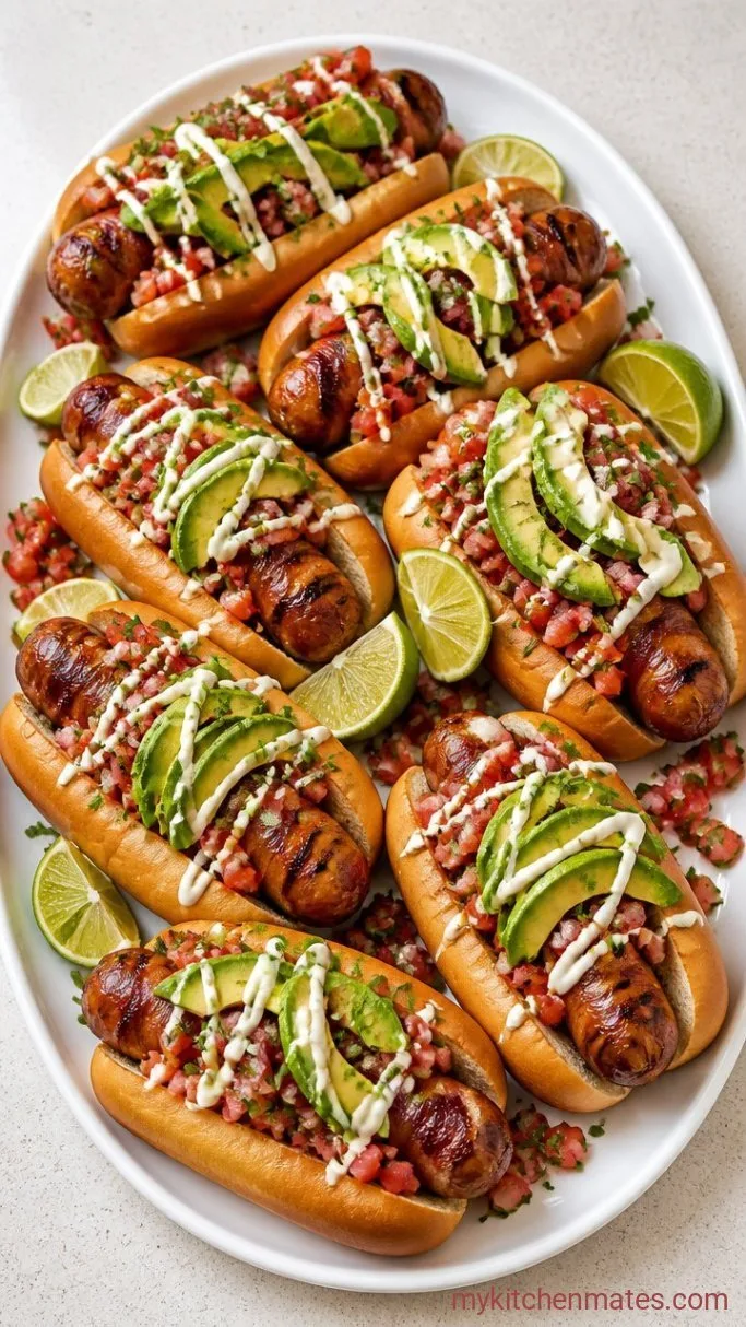 Bacon-Wrapped Mexican Hot Dogs Step 4: Pile on the Toppings