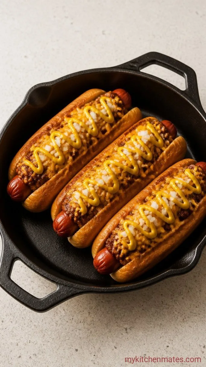 Weeknight Chili Cheese Dogs with Quick Homemade Chili Step 4: Pile On the Toppings