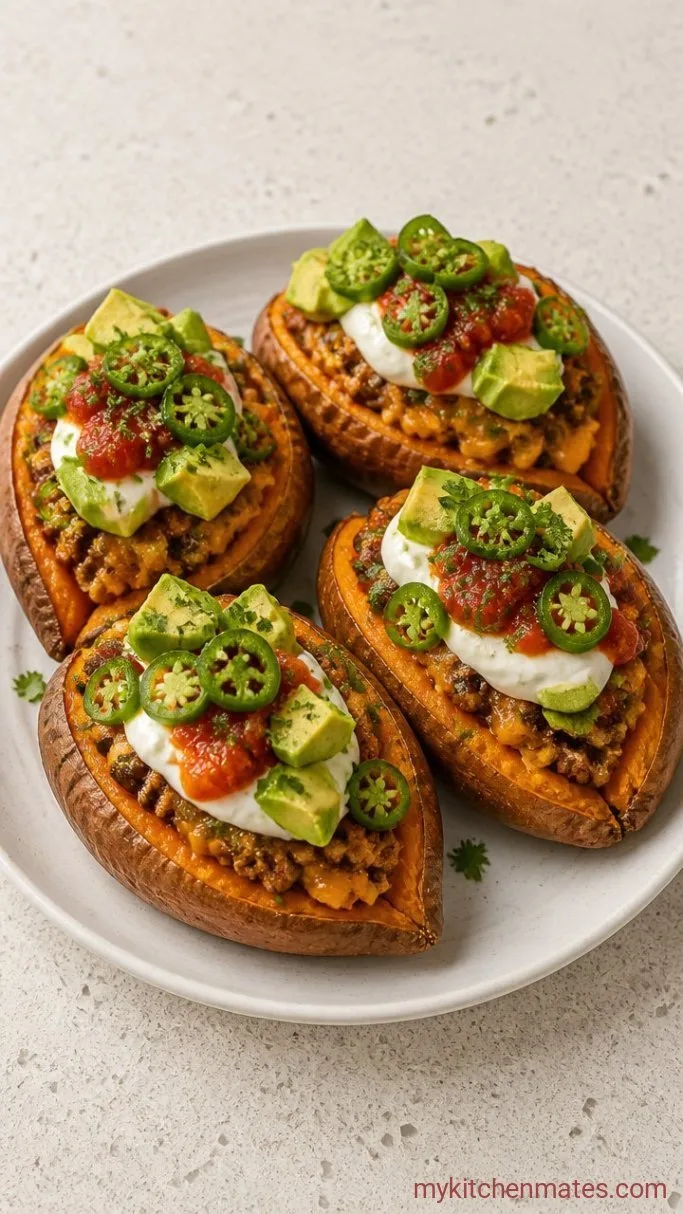 Loaded Taco Stuffed Sweet Potatoes Step 4: Pile On the Toppings
