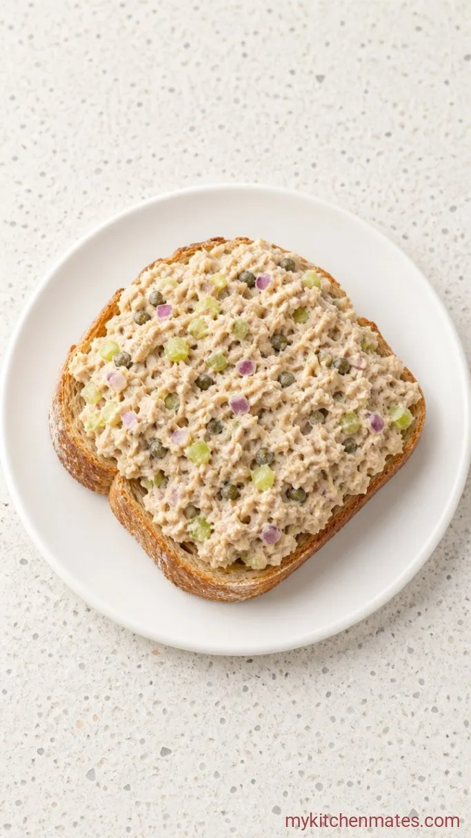 10-Minute Vegan "Tuna" Salad with Chickpeas Step 4: Pile onto Bread and Serve