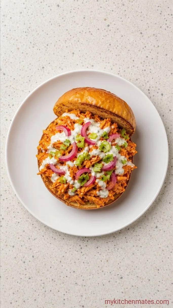 Step 4: Pile the Chicken onto Toasted Buns