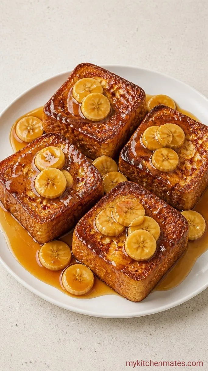 Caramelized Bananas Foster French Toast Step 4: Plate and Drizzle