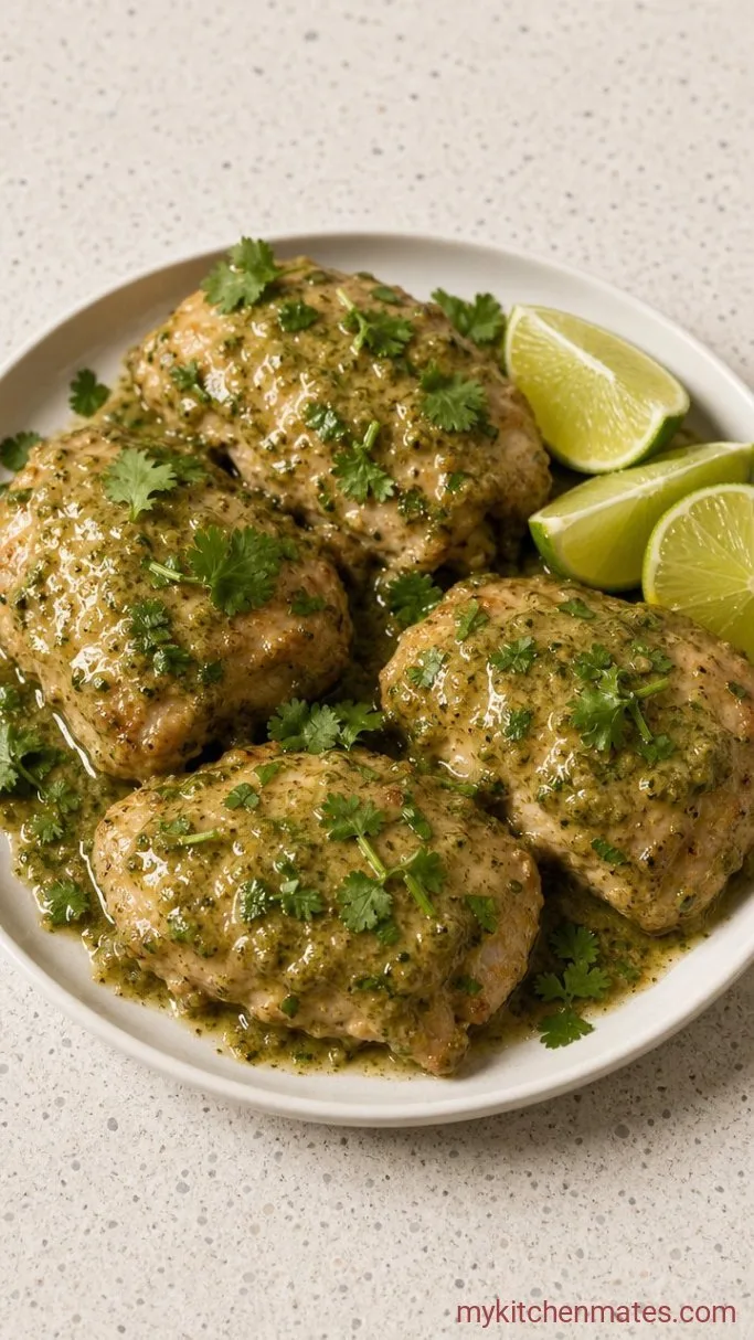 Quick 30-Minute Green Chili Chicken Step 4: Plate and Garnish the Chicken
