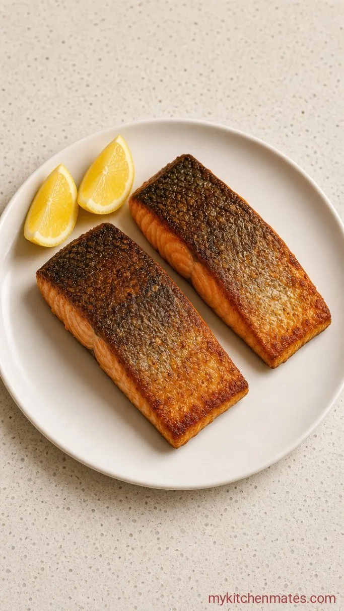 Crispy-Skinned Salmon a la Plancha in 15 Minutes Step 4: Plate and Serve with Lemon