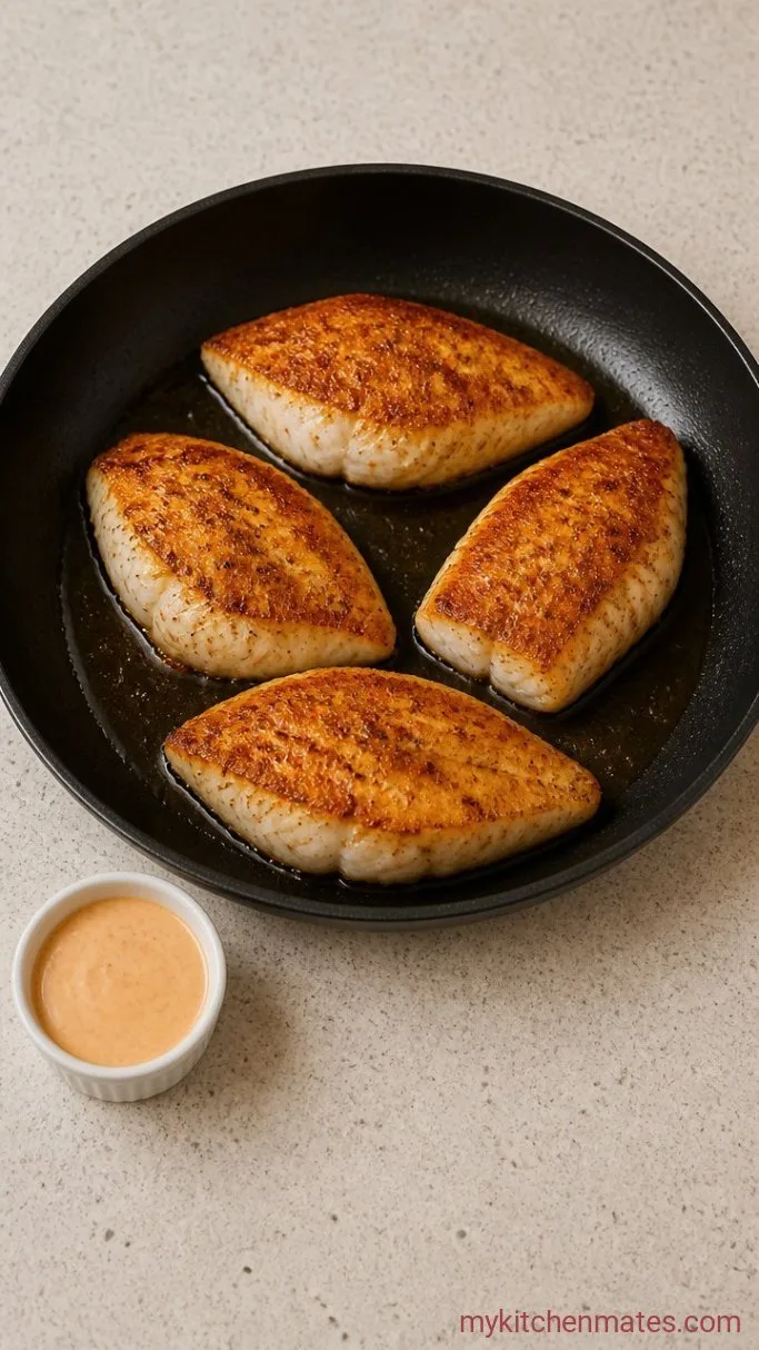 Crispy Coconut Crusted Fish Step 4: Plate and Serve with the Sauce