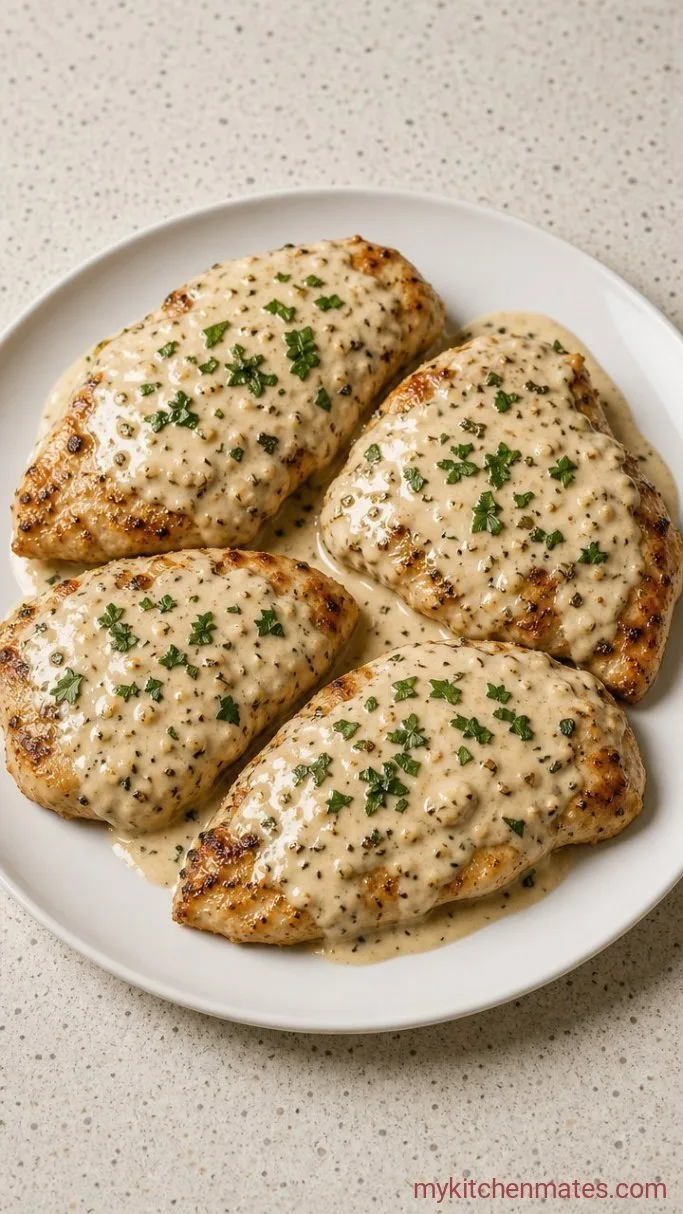 15-Minute Creamy Keto Chicken Breast Step 4: Plate and Spoon Over the Sauce