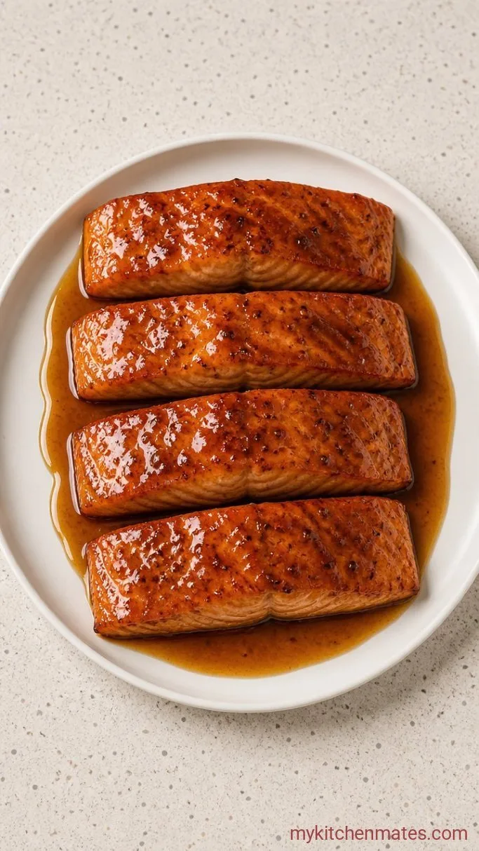 Sticky Cajun Honey Butter Salmon Step 4: Plate and Spoon the Sauce