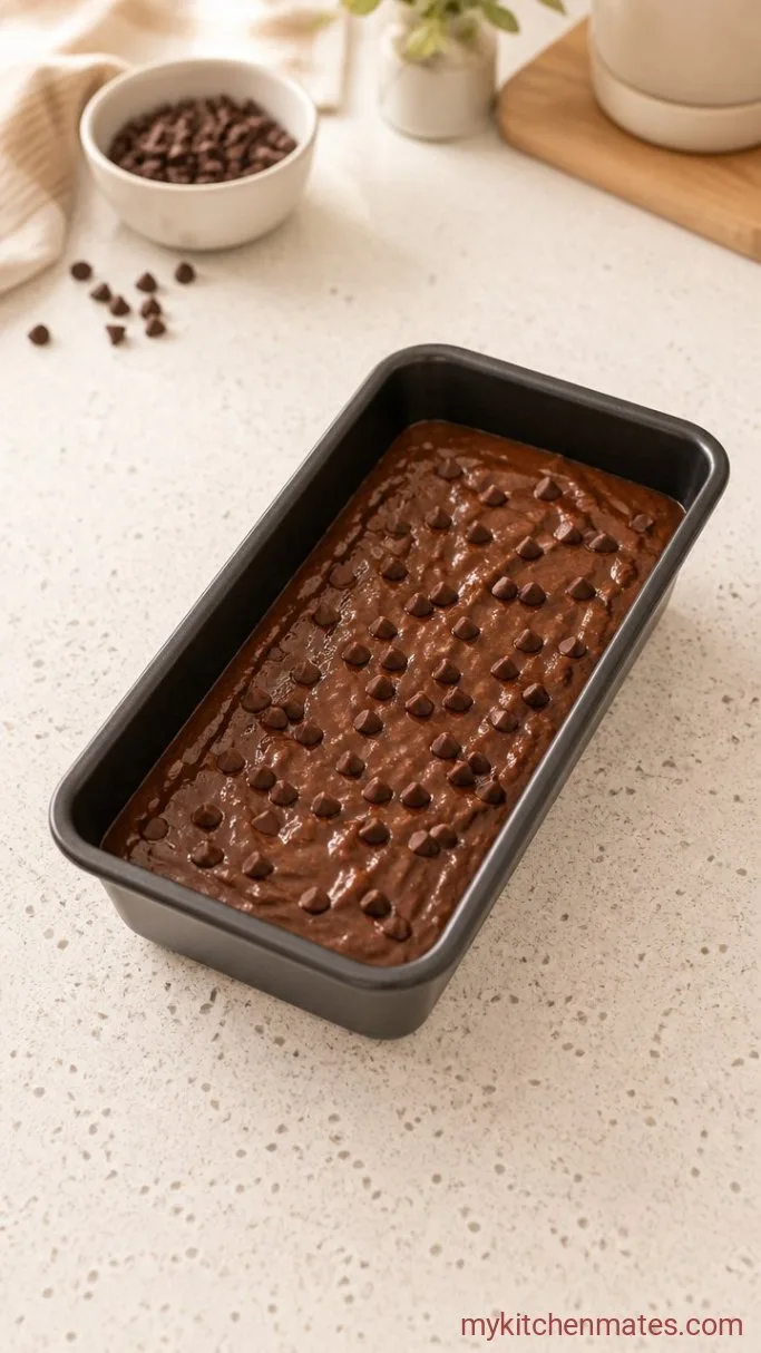 Rich Chocolate Zucchini Cake That Stays Moist for Days Step 4: Pour and Bake the Cake