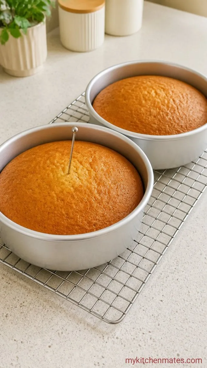 Strawberry Shortcake Cheesecake Cake (Three Desserts, One Cake) Step 4: Pour and Bake the Vanilla Cake