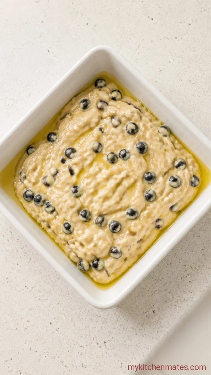 Blueberry Butter Swim Biscuits Step 4: Pour the Batter into the Hot Butter