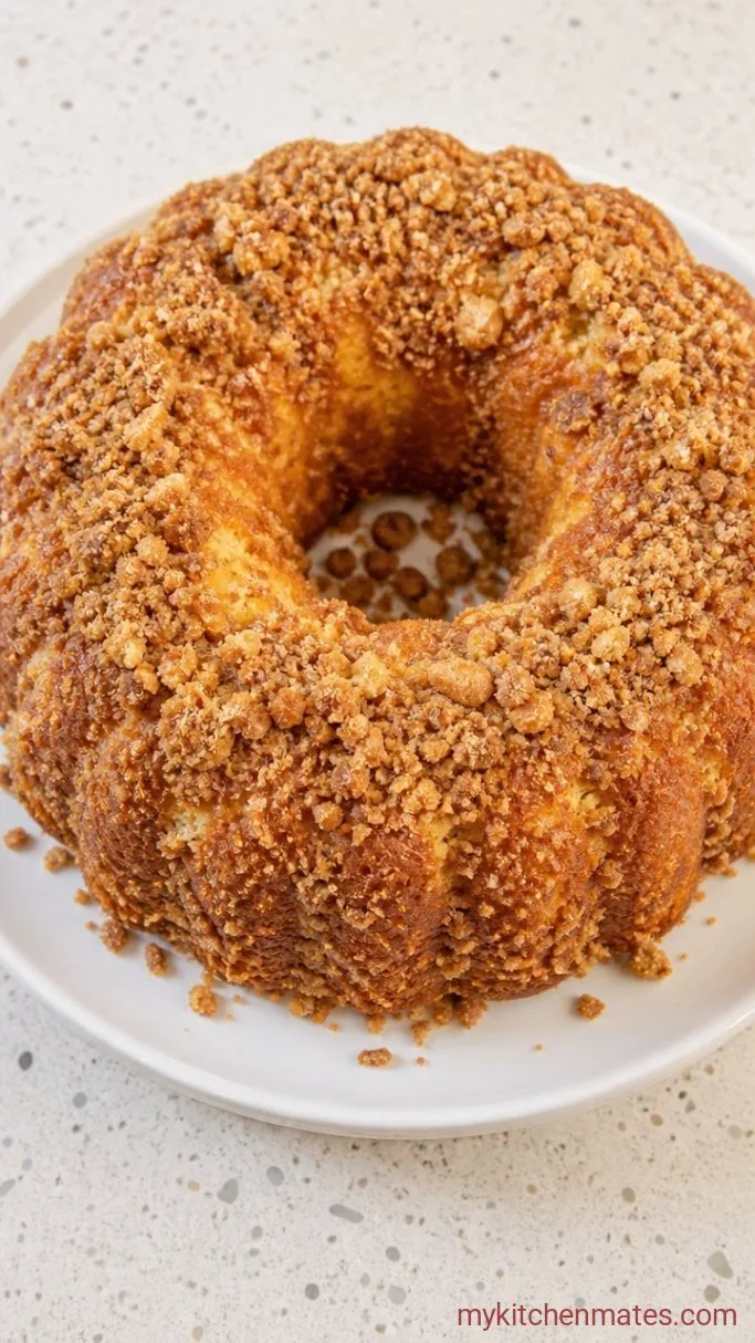 Moist Banana Pudding Bundt Cake Step 4: Press the Crumble Onto the Warm Cake