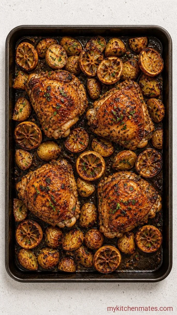 Crispy Sheet Pan Lemon Chicken Step 4: Rest and Serve