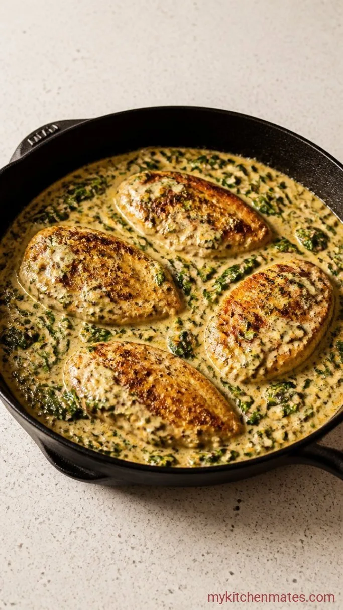 Step 4: Return the Chicken and Wilt the Spinach