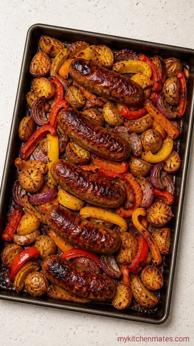 Easy Italian Sausage Sheet Pan Dinner Step 4: Roast Everything Together