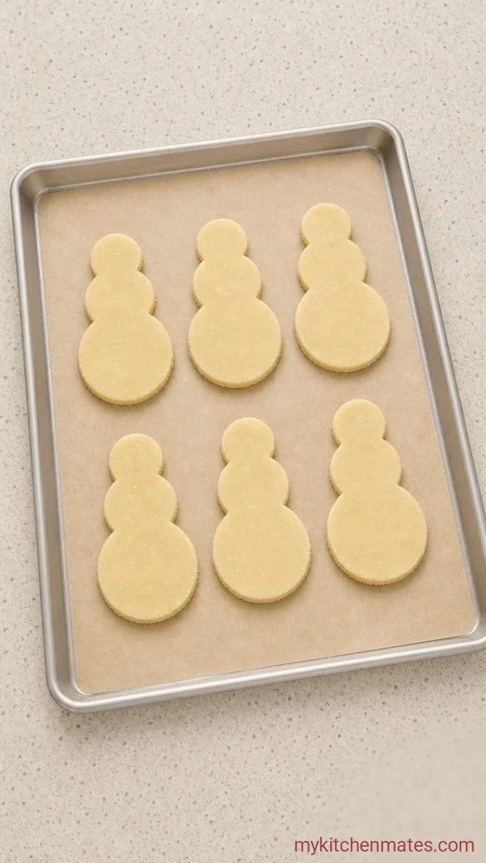 No-Spread Snowman Sugar Cookies Step 4: Roll and Cut the Cookies