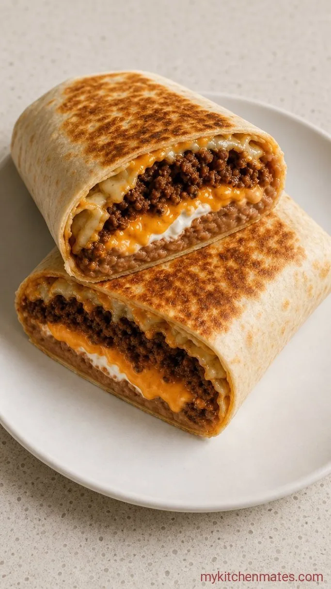 Beefy 5 Layer Burrito (Ready in 20 Minutes) Step 4: Roll and Toast