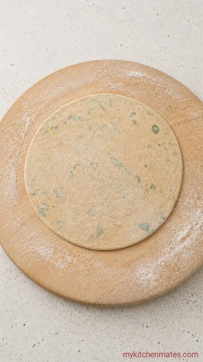 Flaky, Spiced Aloo Paratha (Indian Potato Flatbread) Step 4: Roll Out the Paratha
