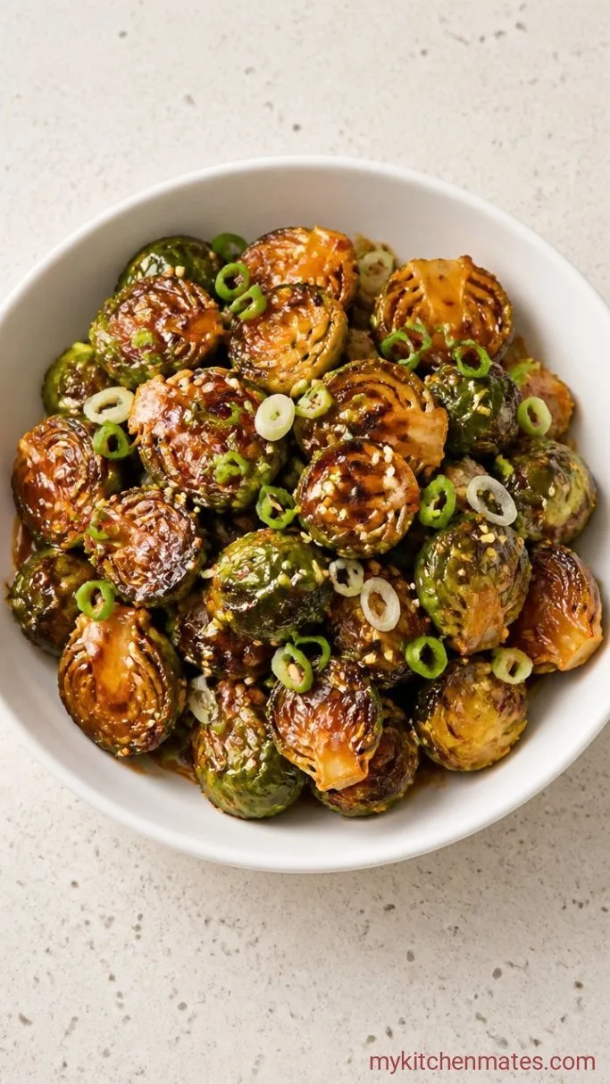 Quick Crispy Miso Brussels Sprouts Step 4: Scatter and Serve