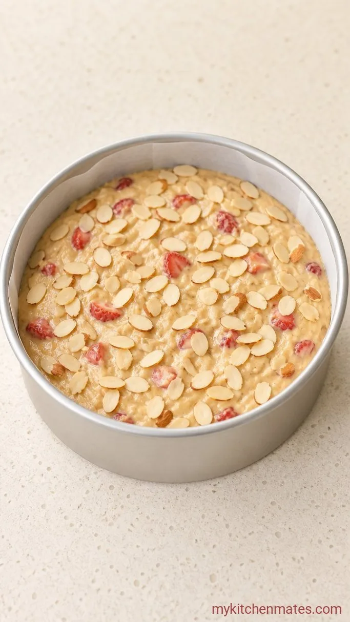 One-Bowl Strawberry Almond Cake Step 4: Scatter the Almonds
