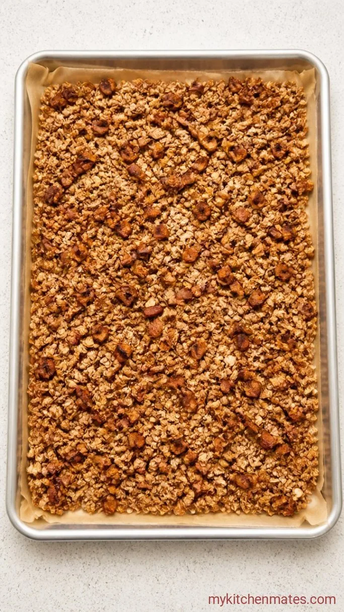 Crispy Apple Cinnamon Granola Recipe Step 4: Scatter the Dried Apples and Cool Completely