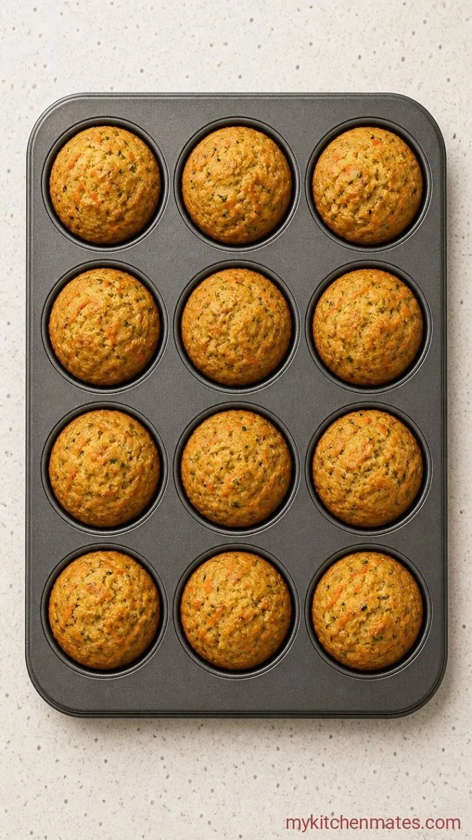 One-Bowl Carrot Zucchini Muffins with Cinnamon Step 4: Scoop and Bake the Muffins