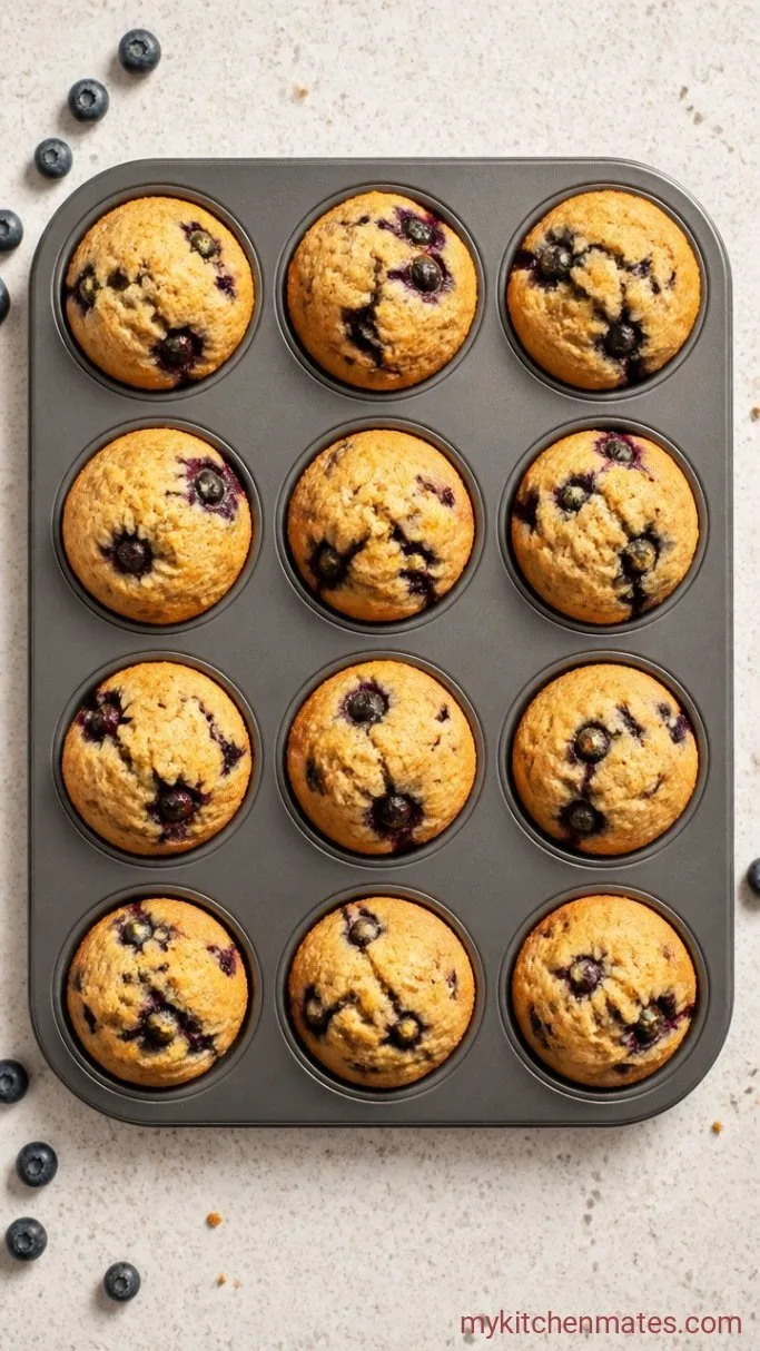 One-Bowl Coconut Flour Blueberry Muffins Step 4: Scoop and Bake the Muffins