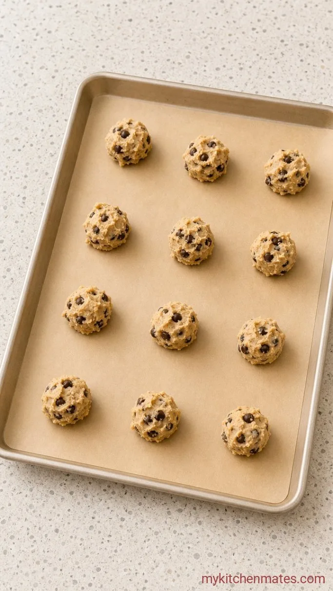 Soft and Chewy Gluten Free Chocolate Chip Cookies Step 4: Scoop and Bake