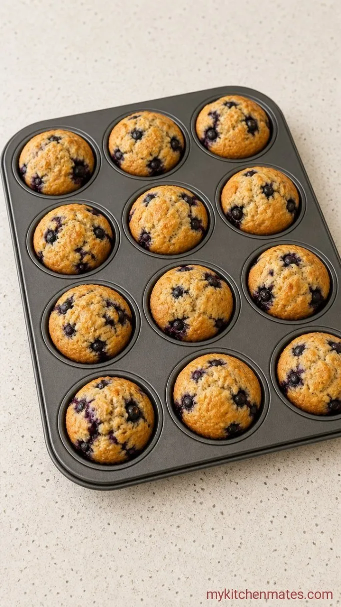Fluffy Greek Yogurt Blueberry Protein Muffins Step 4: Scoop and Bake