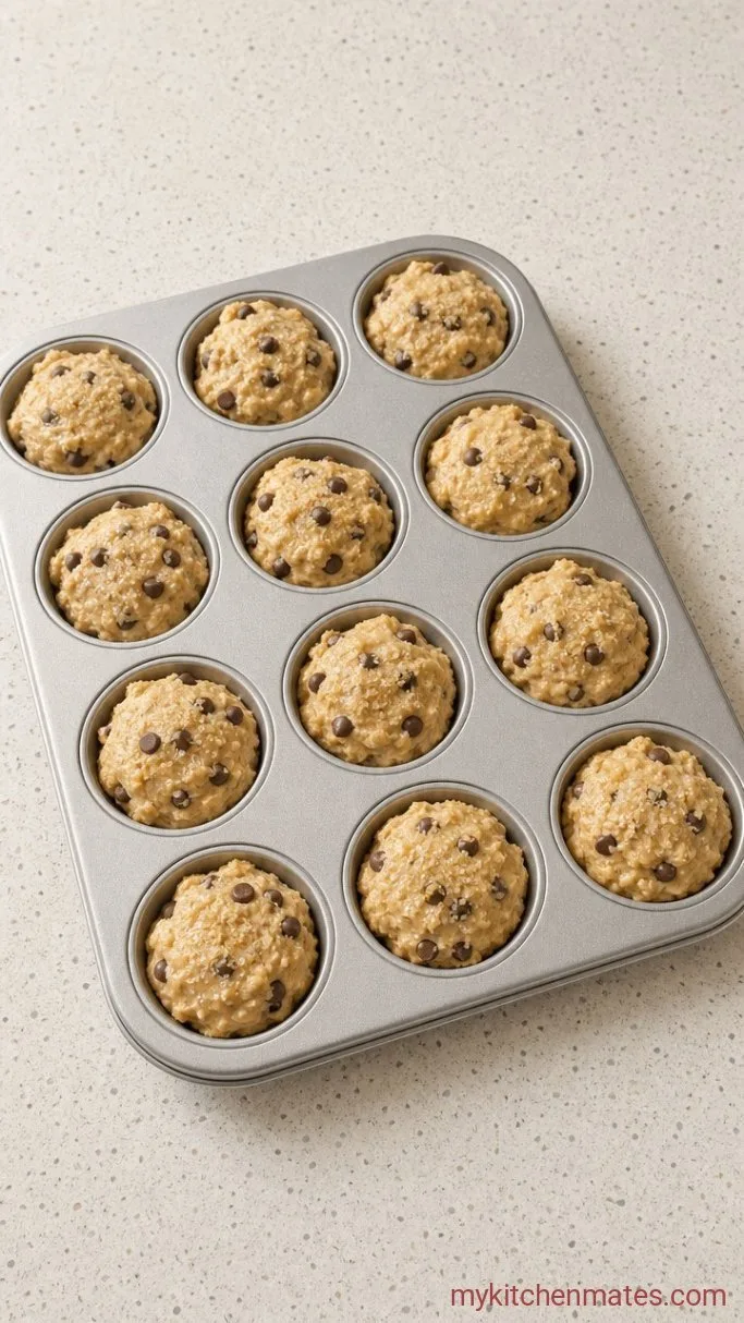 One-Bowl Gluten Free Chocolate Chip Muffins Step 4: Scoop and Bake