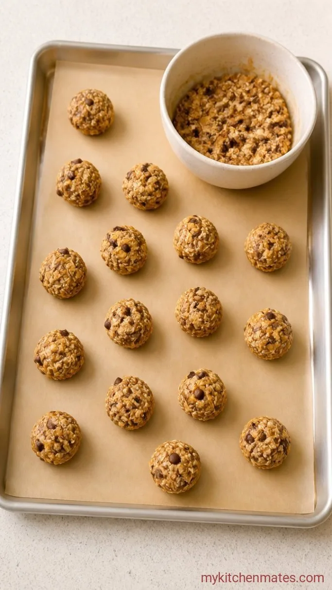 Chewy Chocolate Peanut Butter Oatmeal Cookies Step 4: Scoop and Bake