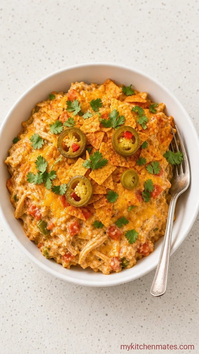 30-Minute Cheesy Dorito Chicken Casserole Step 4: Scoop and Serve