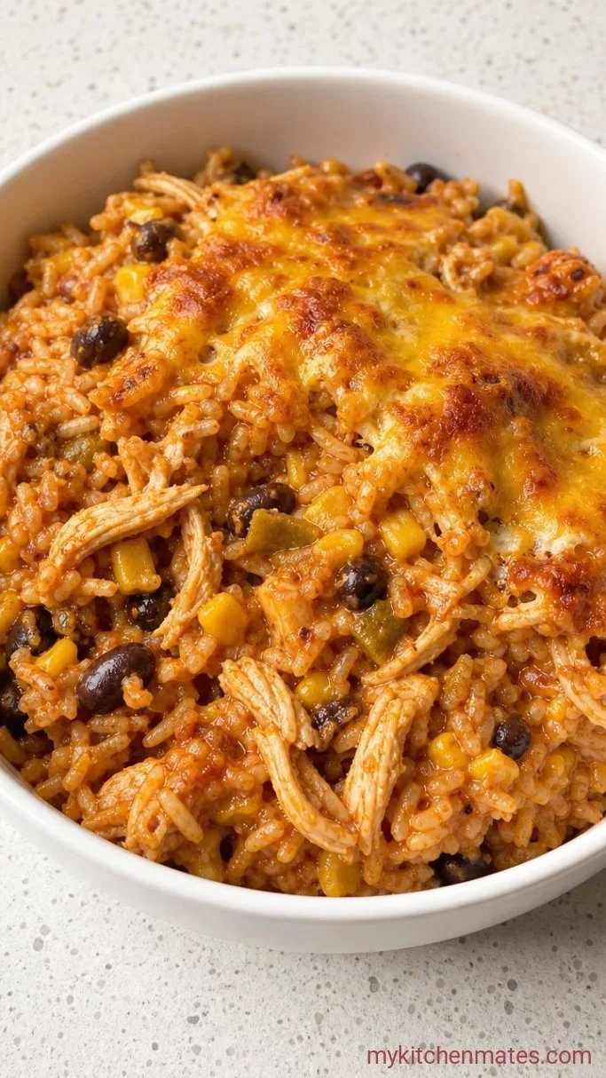 One-Dish Chicken Enchilada Rice Casserole Step 4: Scoop and Serve