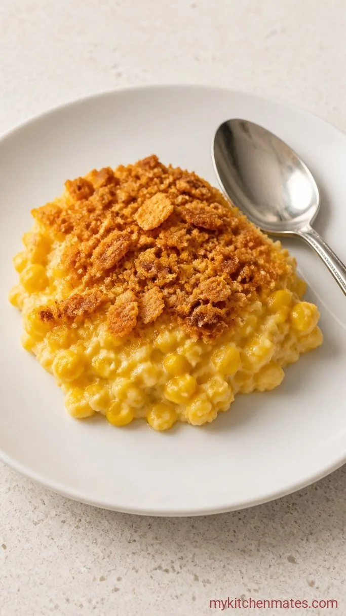 Simple Scalloped Corn Casserole Step 4: Scoop and Serve
