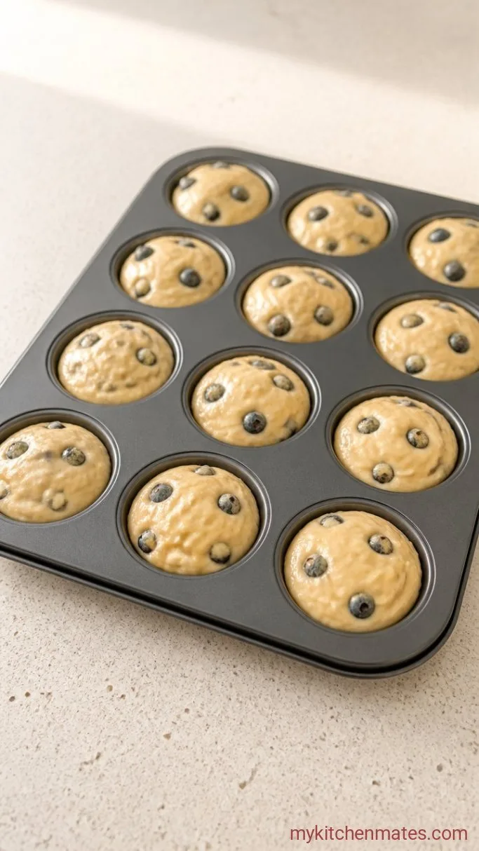 Protein-Packed Kodiak Blueberry Muffins Step 4: Scoop the Batter and Bake