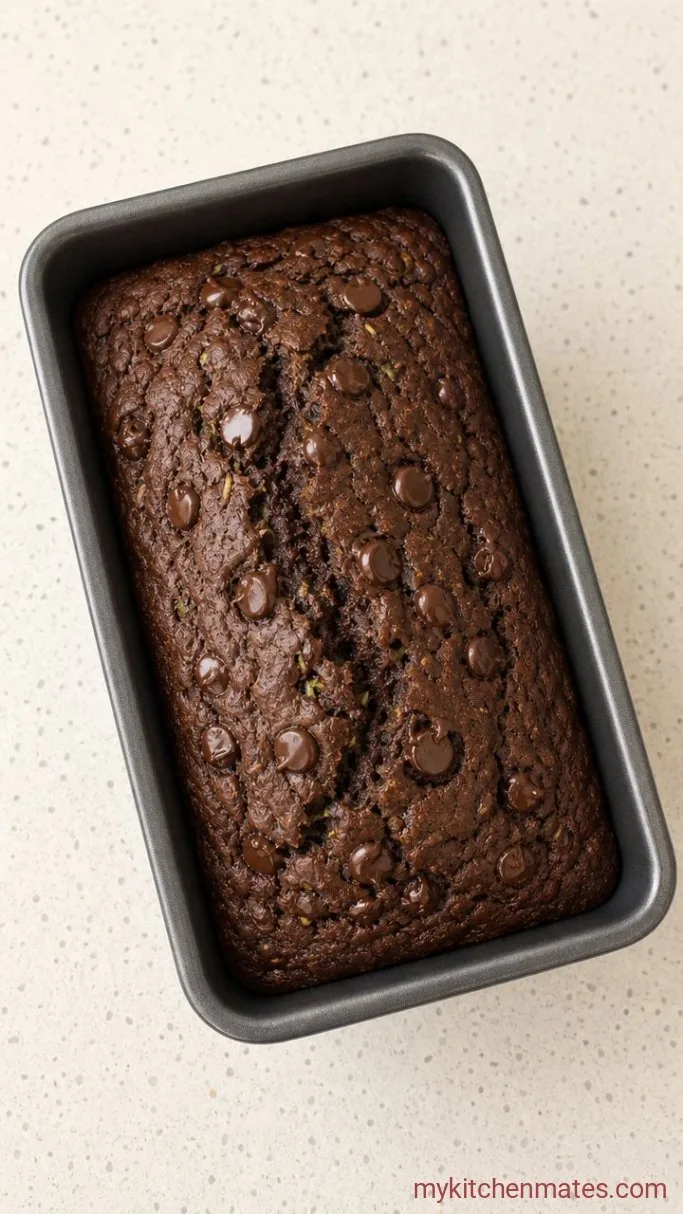 Extra-Moist Double Chocolate Zucchini Bread Step 4: Scrape into the Pan and Bake