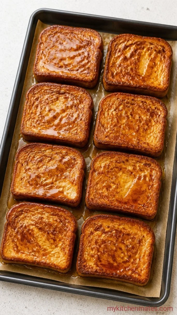 Crispy-Edged Sheet Pan French Toast for a Crowd Step 4: Serve It Hot with Maple Syrup