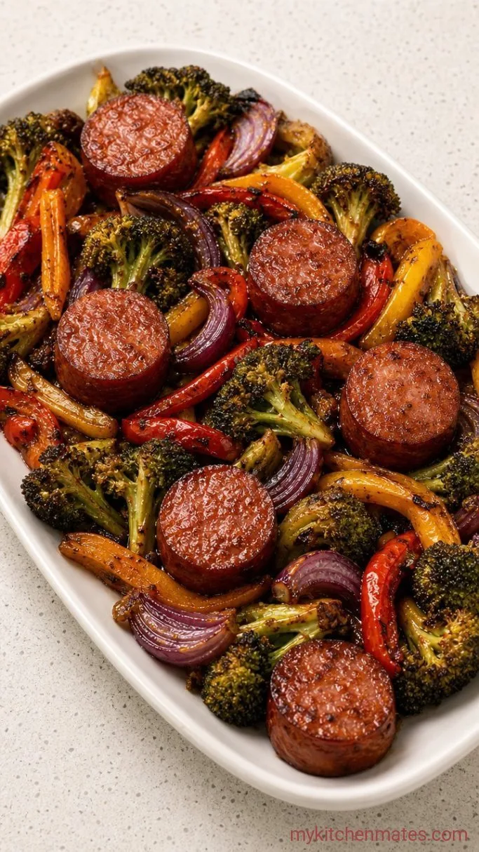 30-Minute Turkey Sausage Sheet Pan Dinner Step 4: Serve It Hot