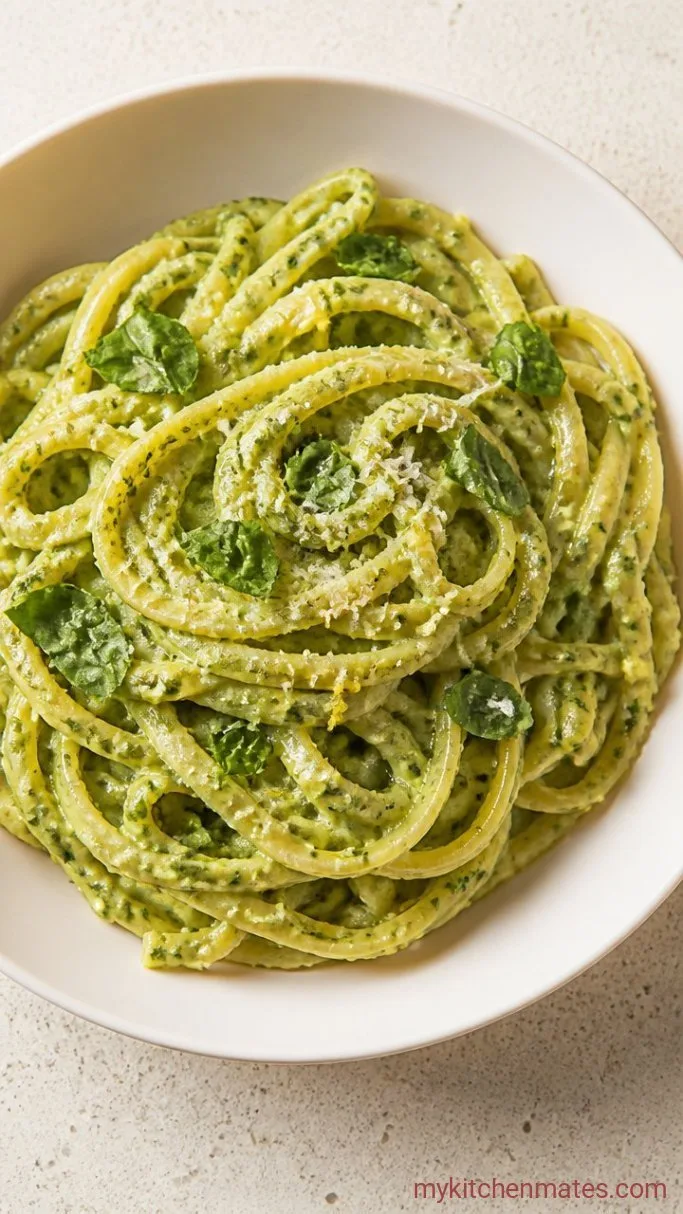 20-Minute Lemon Pesto Pasta Step 4: Serve It Up with Fresh Basil