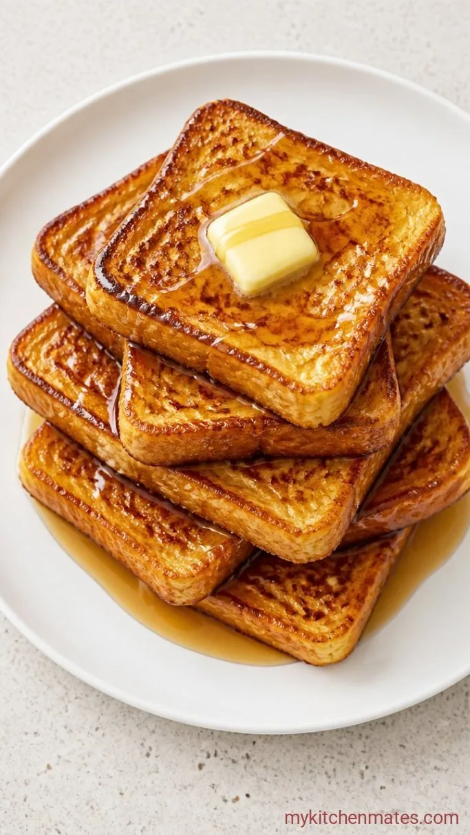 20-Minute Texas Toast French Toast Step 4: Serve with Butter and Syrup