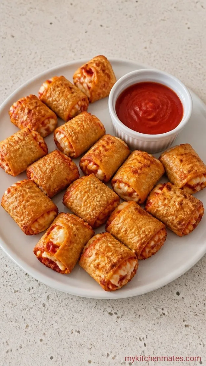 Crispy Air Fryer Pizza Rolls (10 Minutes, No Soggy Bottoms) Step 4: Serve with Dipping Sauce