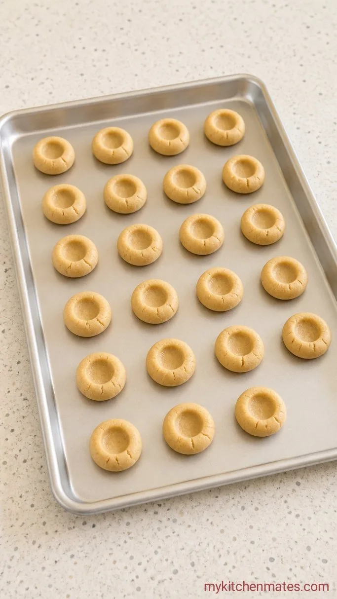 Soft Peanut Butter Thumbprint Cookies Step 4: Shape and Press the Cookies